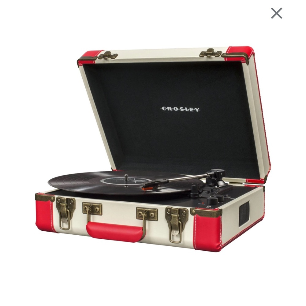 Crosley executive usb portable turntable red / ecru